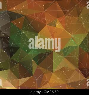 Autumn triangle pattern in dark colors. Vector background for web and mobile design. Stock Vector