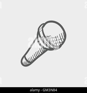 Wireless microphone sketch icon Stock Vector
