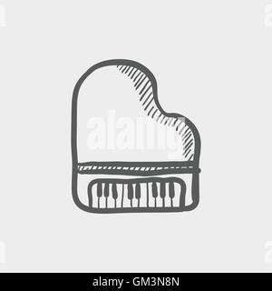 Piano sketch icon Stock Vector