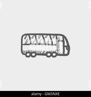 Tourist bus sketch icon Stock Vector