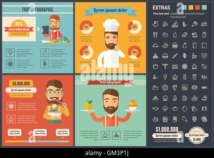 Food flat design Infographic Template Stock Vector