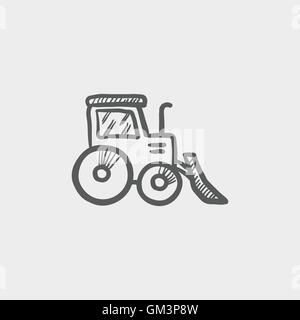 Bulldozer sketch icon Stock Vector