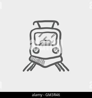 Front view of train sketch icon Stock Vector