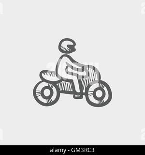 Motorbike sketch icon Stock Vector