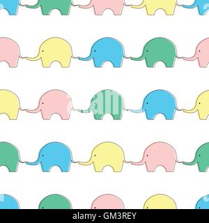 Seamless background with elephants Stock Vector