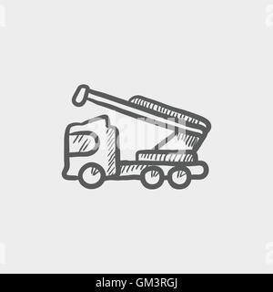 Towing truck sketch icon Stock Vector