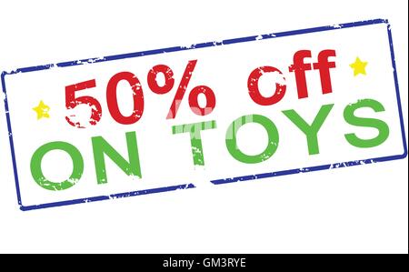 Fifty percent off on toys Stock Vector