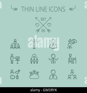 Business thin line icon set Stock Vector