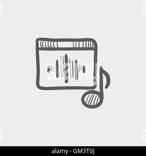Radio retro sketch icon Stock Vector