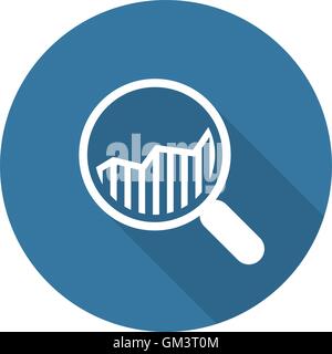 Business Analysis Icon. Flat Design. Long Shadow. Stock Vector