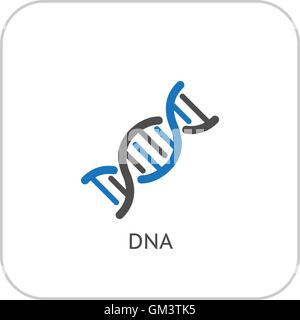 DNA and Medical Services Icon. Flat Design. Stock Vector