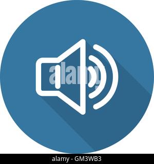 Sound Speaker. Flat icon design with long shadow. Stock Vector
