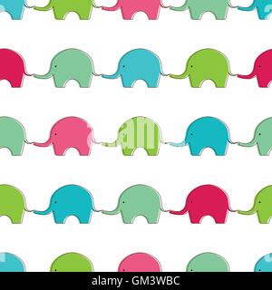 Seamless background with elephants Stock Vector
