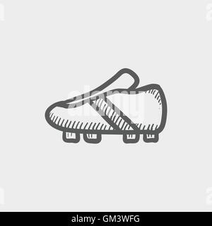 Soccer shoes sketch icon Stock Vector