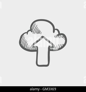 Cloud with arrow up sketch icon Stock Vector