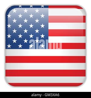 USA Flag Smartphone Application Square Buttons Stock Vector