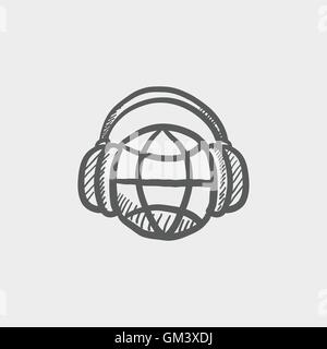 World music sketch icon Stock Vector
