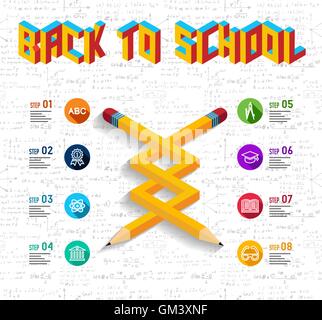 Back to school infographic design Stock Vector
