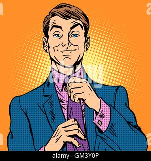 man in a suit and pink shirt dude Stock Vector