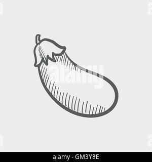 Eggplant sketch icon Stock Vector