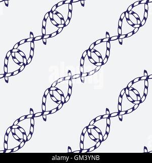 Vector seamless pattern with sea elements rope. Stock Vector