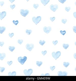 Seamless polka dot pattern from watercolor paint heart . Stock Vector