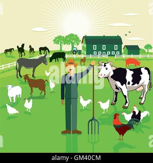Farmer with vegetables. Agriculture, farm vector illustration Stock ...