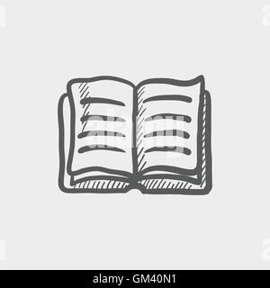 Open book sketch icon Stock Vector