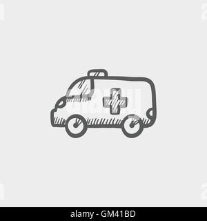 Ambulance car skethc icon Stock Vector