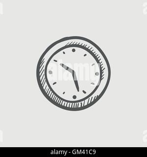 Wallclock sketch icon Stock Vector