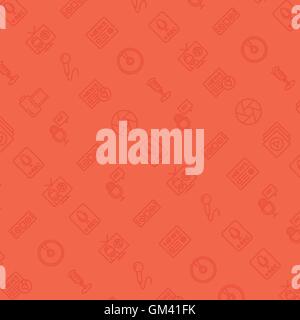Vector square background with monochrome music icons Stock Vector