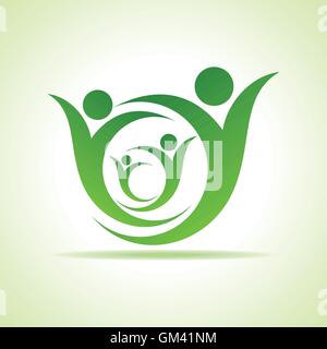 Eco people celebration icon design vector Stock Vector