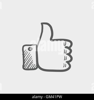 Thumbs up sketch icon Stock Vector