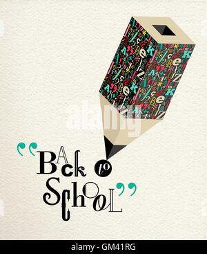Back to school alphabet pencil concept education Stock Vector