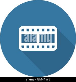 Video Sign Icon. Video Frame Symbol. Flat Design. Long Shadow. Stock Vector