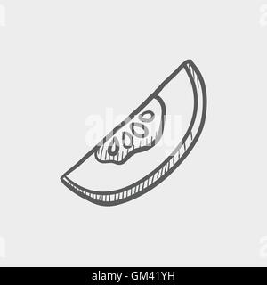 Melon sketch icon Stock Vector