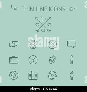 Technology thin line icon set Stock Vector