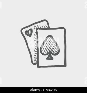 Playing card sketch icon Stock Vector