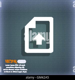 Export, Upload file  icon symbol on the blue-green abstract background with shadow and space for your text. Vector Stock Vector