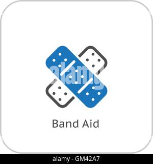 Band Aid and Medical Services Icon. Flat Design. Stock Vector
