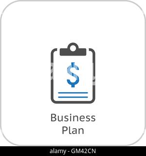 Business Plan Icon. Business Concept. Flat Design. Stock Vector