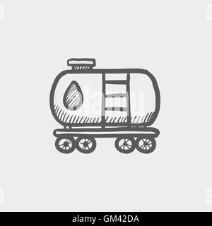 Gas and oil tank sketch icon Stock Vector