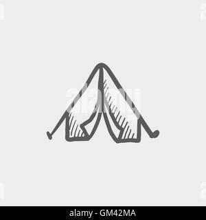 Tent sketch icon Stock Vector