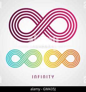 Infinity sign, different colored Stock Vector