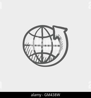 Earth design sketch icon Stock Vector