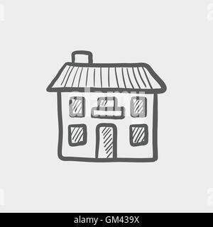 Real estate house sketch icon Stock Vector