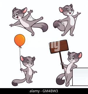Cartoon Sugar Glider Stock Vector
