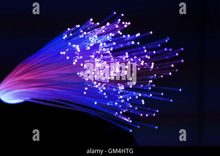 optical fibres technology background Stock Photo