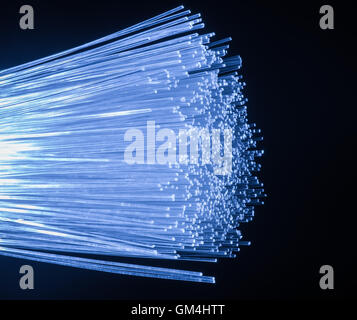 optical fibres technology background Stock Photo