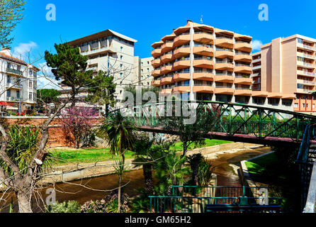 View to the Canal of Perpignan in springtime. Pyrenees-Orientales, France Stock Photo